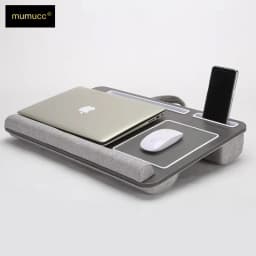 Multi Purpose Laptop Desk Leg Table Design of Double Groove Anti Slip Bar Embedded Mouse Pad Use with Sofa Bedroom Portable