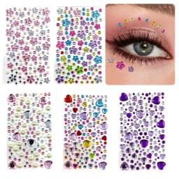 Glitter Face Stickers for Children Rhinestones for Eyes Face Diamonds Bright Stickers Festival Makeup Jewels Stickers ZS006