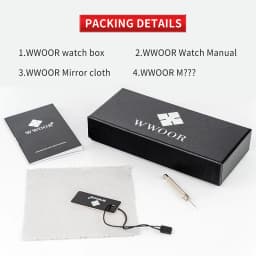 WWOOR Top Brand Luxury Sport Watch For Men Quartz Chronograph Date Luminous Black Full Steel Wrist Watch Male Clock Reloj Hombre
