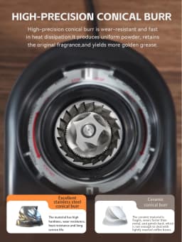 HiBREW Coffee Mill Automatic Electric Coffee Grinder with 31 Gears for Espresso American Coffee Pour Over Visual Bean Storage G3