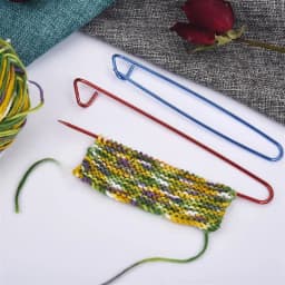 2/6PCS One Set Aluminum Knitting Needles Clip Craft Stitch Holders Safety Pins Crochet Hooks Locking Weaving Sewing Tools