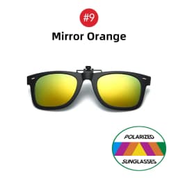 VIVIBEE Flip Up Clip on Sun Glasses for Men Driving Sunglasses Light Fishing Female Anti-UVA UVB Polarized Night Vision Lens