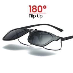 VIVIBEE Flip Up Clip on Sun Glasses for Men Driving Sunglasses Light Fishing Female Anti-UVA UVB Polarized Night Vision Lens