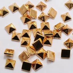 100 Metallic Tone Rock Punk Square Pyramid Rivet Beads Acrylic Studs Beads 10mm