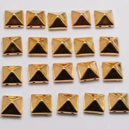 100 Metallic Tone Rock Punk Square Pyramid Rivet Beads Acrylic Studs Beads 10mm