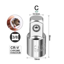 Ratchet Wrench Socket Converter Sleeve Head Adapter 1/2" Big Fly to 3/8" Fly to 1/4" Stainless Steel to 1/4" to 1/2" to 3/8"