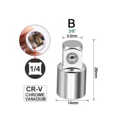 Ratchet Wrench Socket Converter Sleeve Head Adapter 1/2" Big Fly to 3/8" Fly to 1/4" Stainless Steel to 1/4" to 1/2" to 3/8"