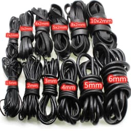 2Meter Genuine Cow Leather Cords Round Flat Leather Strap String Rope for DIY Necklace Bracelet Jewelry Making Accessories