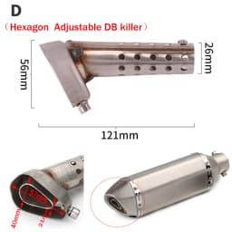 57mm*40mm Motorcycle Exhaust Muffler Escape DB Killer Adjustable Silencer Reduce Noise Sound Eliminator for Akrapovic