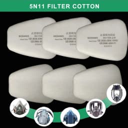 5N11 Dust Cotton Filter Paper Filters For 6001/6200/7502/6800 Series Chemical Spraying Painting Respirator Gas Mask Accessory