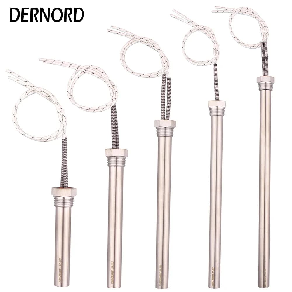 Immersion Cartridge Heater 1/2" Thread Cylindrical Hot Rod Resistance 220V 300W 500W 1KW/1.5/2KW Electric Water Heating Element