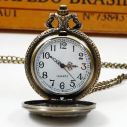 Personalized Creative l Wolf Head Three-Dimensional Carved Pocket Watch FOB Watch for Men's Arabic Numerals Display Quartz Penda