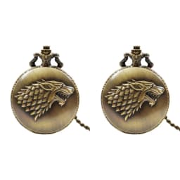Personalized Creative l Wolf Head Three-Dimensional Carved Pocket Watch FOB Watch for Men's Arabic Numerals Display Quartz Penda