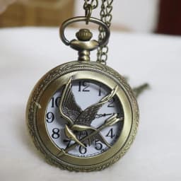 Retro Quartz Hunger Games Popular Hollow Mockingbird Design Stylish Bronze Pocket Watch