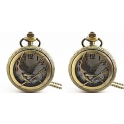 Retro Quartz Hunger Games Popular Hollow Mockingbird Design Stylish Bronze Pocket Watch