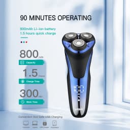 VGR Shaver Electric Razor Professional Shaving Machine Floating Beard Trimmer IPX7 Waterproof Rechargeable Shaver for Men V-306
