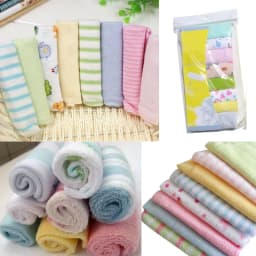 RANDOM 8PCS Baby Washcloths Set Soft Absorbent Organic Cotton Washable Saliva Towel Face Wipes Newborn Bath Kids Face Towel