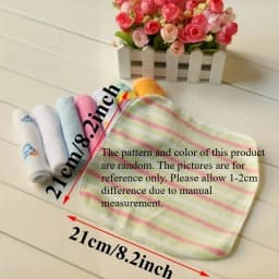 RANDOM 8PCS Baby Washcloths Set Soft Absorbent Organic Cotton Washable Saliva Towel Face Wipes Newborn Bath Kids Face Towel