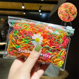 200Pcs/Pack Colorful Small Disposable Hair Bands Scrunchie Girls Elastic Rubber Band Ponytail Holder Hair Accessories Hair Ties