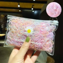 200Pcs/Pack Colorful Small Disposable Hair Bands Scrunchie Girls Elastic Rubber Band Ponytail Holder Hair Accessories Hair Ties