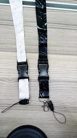 Black Lanyards Keys Chain ID Credit Card Cover Pass Mobile Phone Charm Neck Straps Badge Holder Accessories Gifts