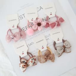 2Pcs Cute Princess Headwear Elastic Headband Children Ropes Baby Girls Bowknot Rubber Hair Band for Kids Headdress Accessories