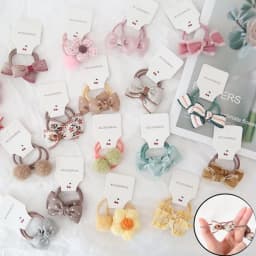 2Pcs Cute Princess Headwear Elastic Headband Children Ropes Baby Girls Bowknot Rubber Hair Band for Kids Headdress Accessories