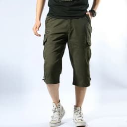 Long Length Cargo Shorts Men Summer Multi-Pocket Casual Cotton Elastic Capri Pants Men Military Tactical Short Hot Breeches 5XL