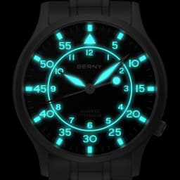 BERNY Full Titanium Watch For Men AR Coating Sapphire Fashion Wristwatch Luminous Ultra-thin Quartz Watch Waterproof 5ATM Watch