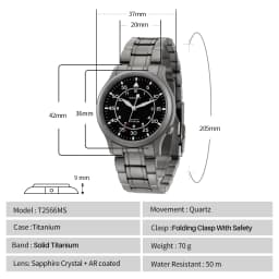 BERNY Full Titanium Watch For Men AR Coating Sapphire Fashion Wristwatch Luminous Ultra-thin Quartz Watch Waterproof 5ATM Watch
