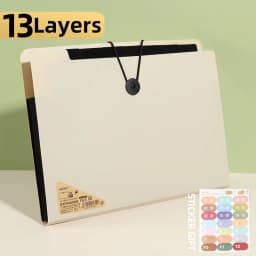 A4 File Folder Storage Bag 5/8/13 Layers Desktop Organizer for Test Papers School Stationery Office Supplies