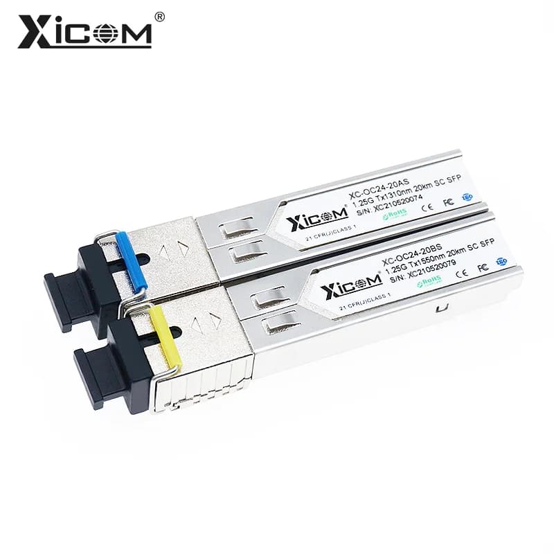 Gigabit SFP Module 1.25G SC Simplex Connector Optical Fiber Module Single Fiber 1310/1550nm for Cisco GLC-BX-D,Ubiquiti Mikrotik