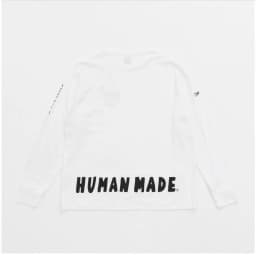 HUMAN MADE Heart Letter Print Long Sleeve T Shirt Crewneck 100% Cotton Unisex