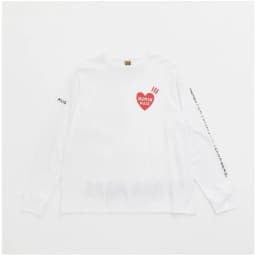 HUMAN MADE Heart Letter Print Long Sleeve T Shirt Crewneck 100% Cotton Unisex
