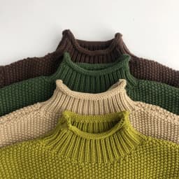 MILANCEL Winter Korean Style Kids Sweater Vintage Boys Knitwear Solid Turtleneck Girls Sweaters Coat