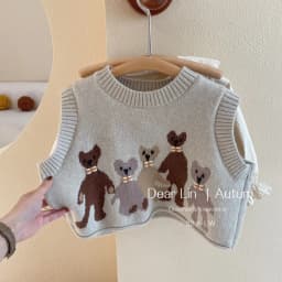 Girls Sweet Suits Autumn Outfit Baby College Spring  Pleated Skirt+Sweater Vest+Shirt 3Pcs Sets Kids