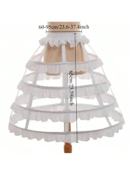 Girls 3 Hoops Crinoline Cage Bustle Petticoat Women Adjustable Pannier for dress