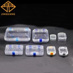 Plastic Transparent Dental Box Denture Storage Box with Film Membrane Colorful Hinge for Crown and Bridges