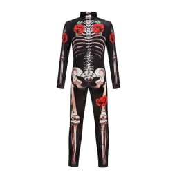 Girls Halloween Cosplay Skeleton Jumpsuit Costume Ghost Bride Gothic Bodysuit Party Kids Vestidos Clothes