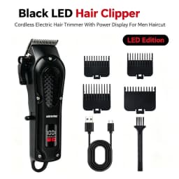 Cordless Hair Cutting Machine Stainless Steel Blade Hair Clipper USB Charging Professional Barber Trimmer for Men Hairstyle