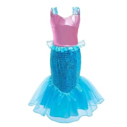 Girls Little Mermaid Costume Kids Birthday Halloween Princess Girl Dress Children Summer Ariel Party Clothes for Carnival 3-10T
