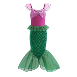 Girls Little Mermaid Costume Kids Birthday Halloween Princess Girl Dress Children Summer Ariel Party Clothes for Carnival 3-10T