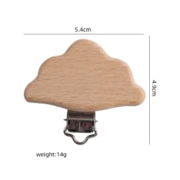 1Pcs Cute Modelling Beech Wood Pacifier Clip Baby DIY Cartoon Animal Wooden Log Pacifier Clips Nipple Chain Holder BPA Free
