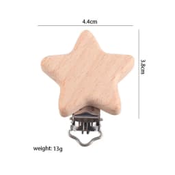 1Pcs Cute Modelling Beech Wood Pacifier Clip Baby DIY Cartoon Animal Wooden Log Pacifier Clips Nipple Chain Holder BPA Free