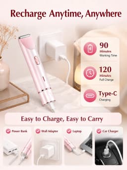 Bikini Shaver for Women Dual Head Electric Shaver Rechargeable Body Trimmer for Underarms Legs Face and Bikini Line