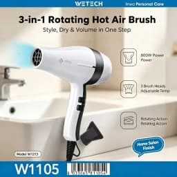 WETECH 2000W Professional Negative Ionic Hair Dryer Adjustable Temperature Speed Blow Dryer With Concentrator Nozzle Home Salon Hair Styling Tool 100-240V Dual Voltage