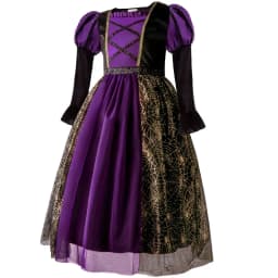 Girls Halloween Witch Costume Children Cosplay Vampire Dresses with Pointed Hat Kids Carnival Party Cosplay Fancy Dress