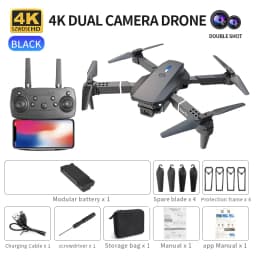 E88 Drone With Remote Control Foldable RC Quadcopter Altitude Hold 3D Flip Beginner RC Aircraft Kids Toy Gift Indoor Hover