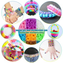 1800/4500+ Rubber Band Bracelet Making Kit, Rubber Loom  Bands Refill Set, Friendship Bracelets Making Kit Gifts for Girls