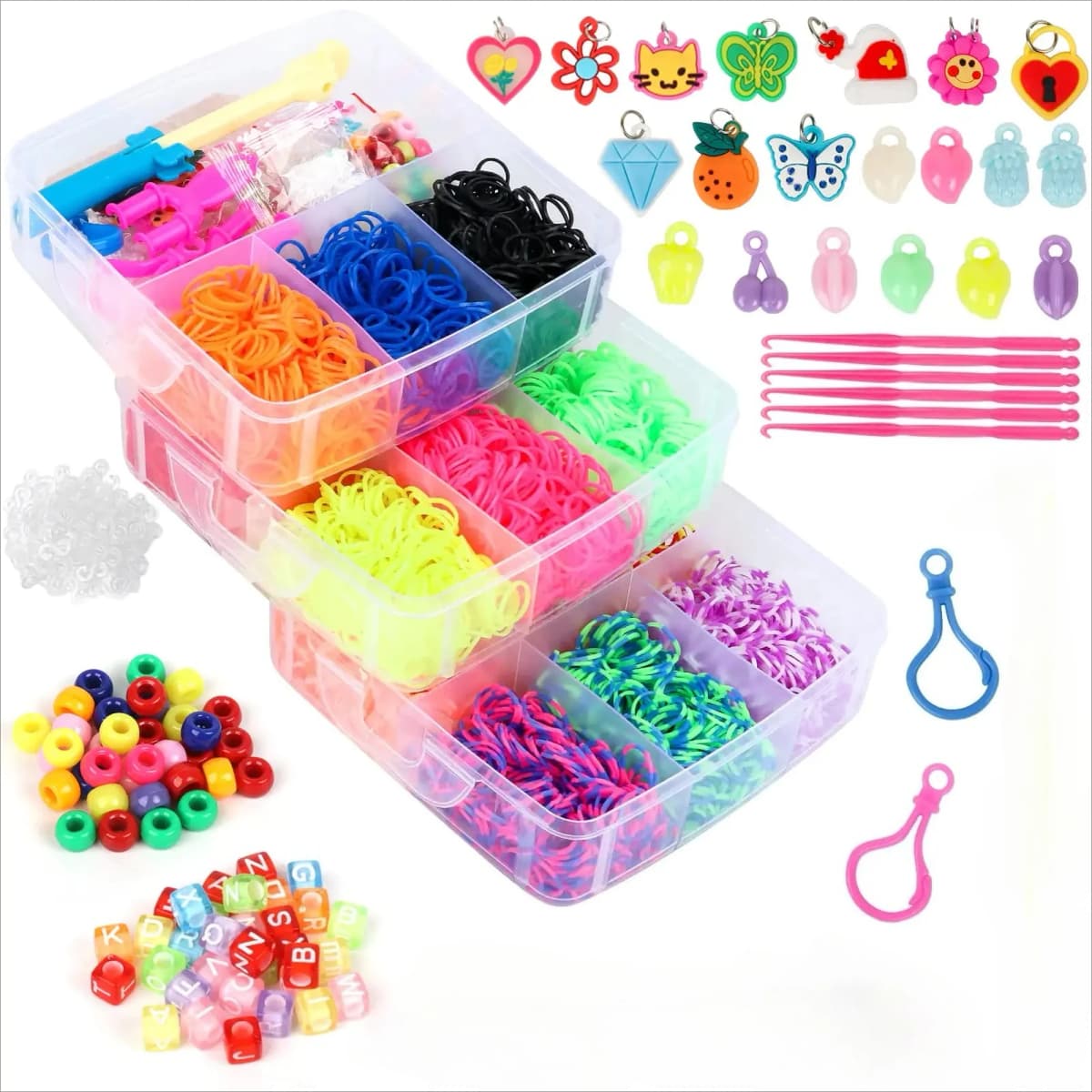 1800/4500+ Rubber Band Bracelet Making Kit, Rubber Loom  Bands Refill Set, Friendship Bracelets Making Kit Gifts for Girls